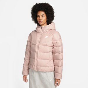 Nike Womens Storm Fit Pink Puffer Down Warm Winter Jacket Coat sz S DQ5903-601